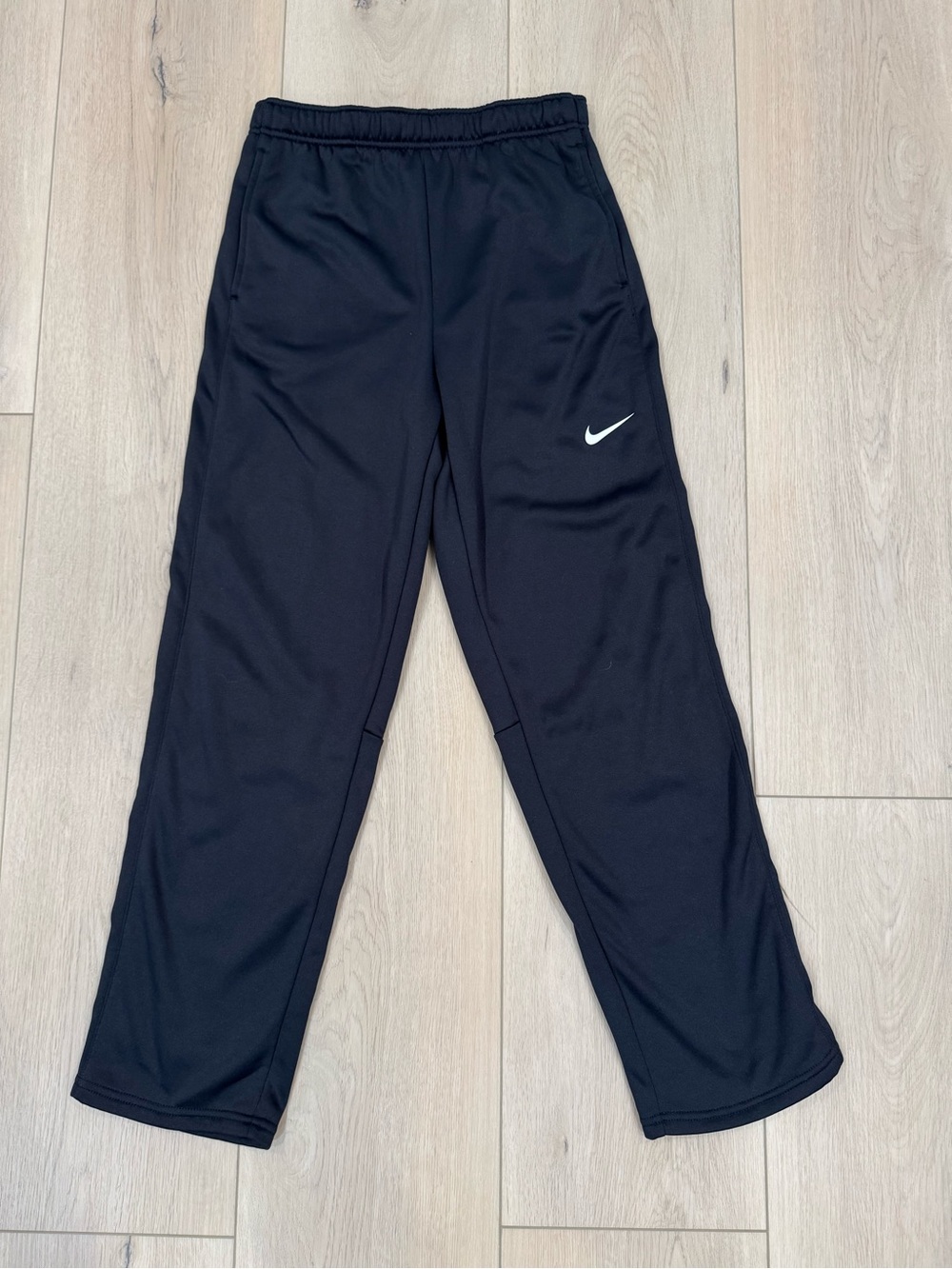 Nike Kids Black Jogger Sweatpants Therma-Fit with White Swoosh